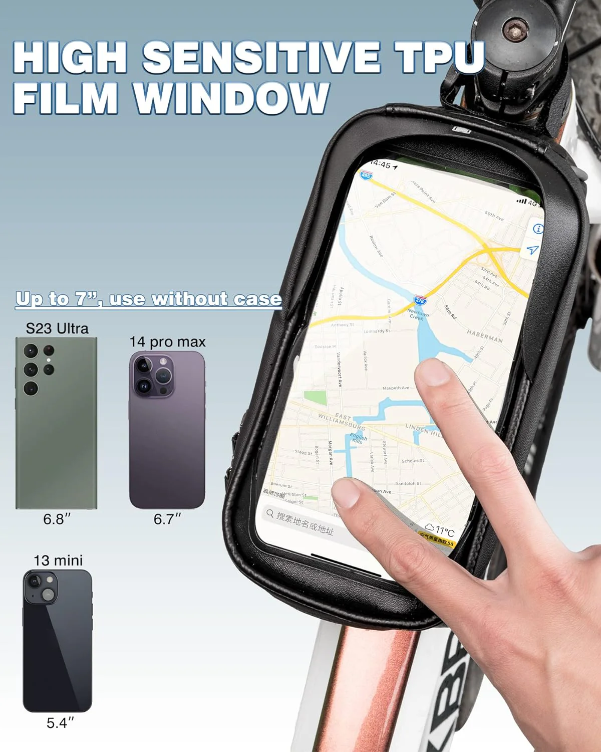 AFZ® Bike/Bicycle Phone Front Frame Bag