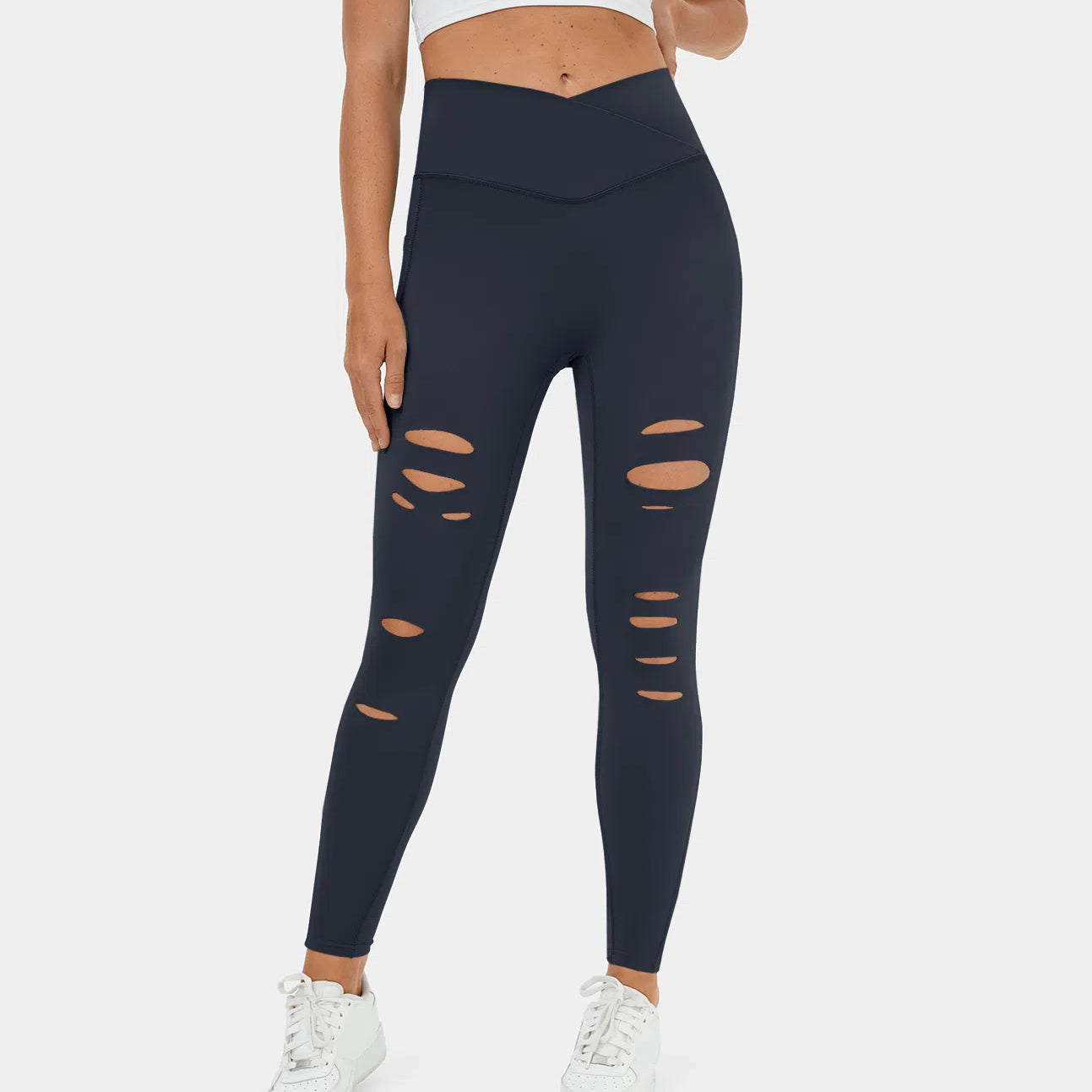 AFZ® Crossover Ripped Leggings