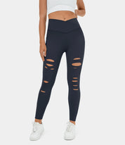 AFZ® Crossover Ripped Leggings