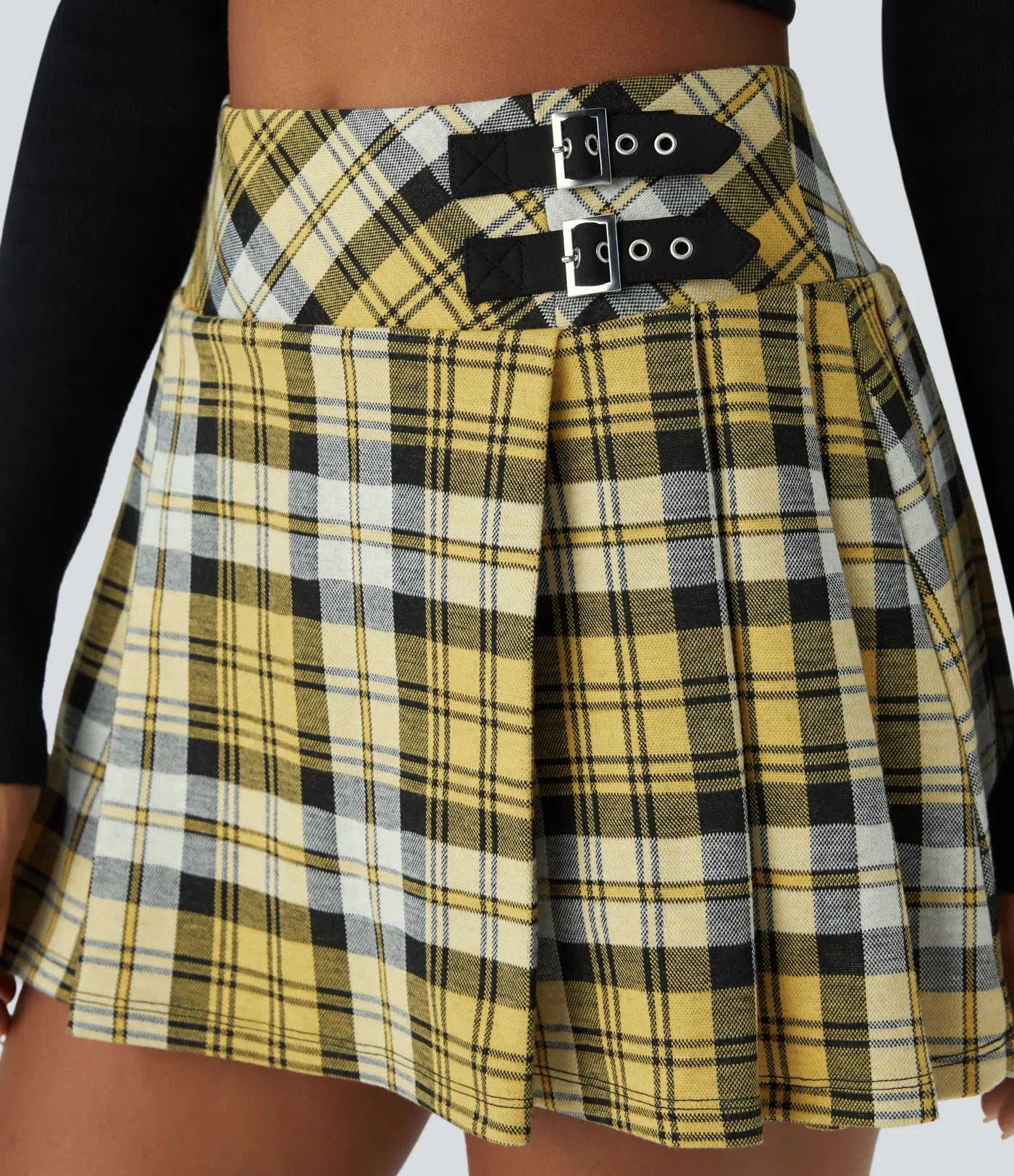 AFZ®Skirtlets Check Buckle Mini-Skirts