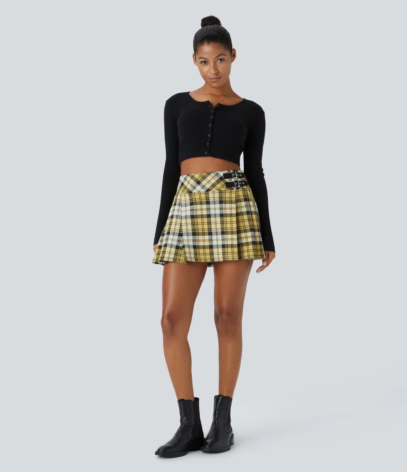 AFZ®Skirtlets Check Buckle Mini-Skirts