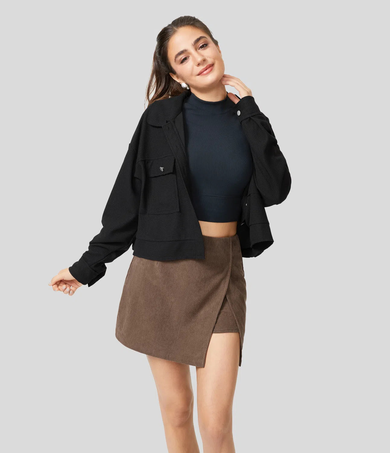 AFZ®Skirtlets Split Corduroy Mini-Skirts