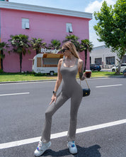 AFZ®Onesie Ribbed Sleeveless Tank Tops Bell Bottoms Flare Jumpsuits