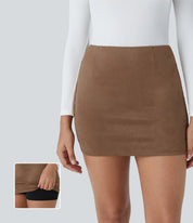 AFZ®Skirtlets Suede Bodycon Mini-Skirts