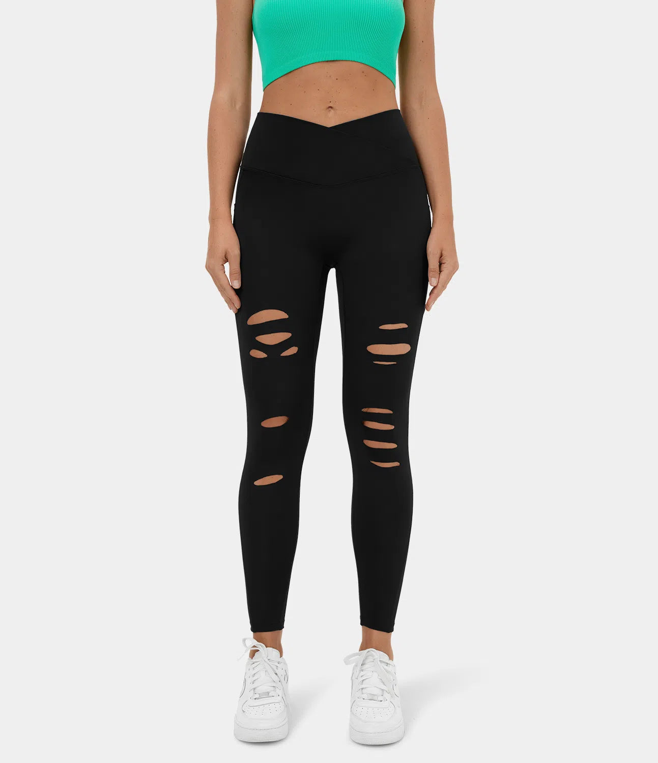 AFZ® Crossover Ripped Leggings