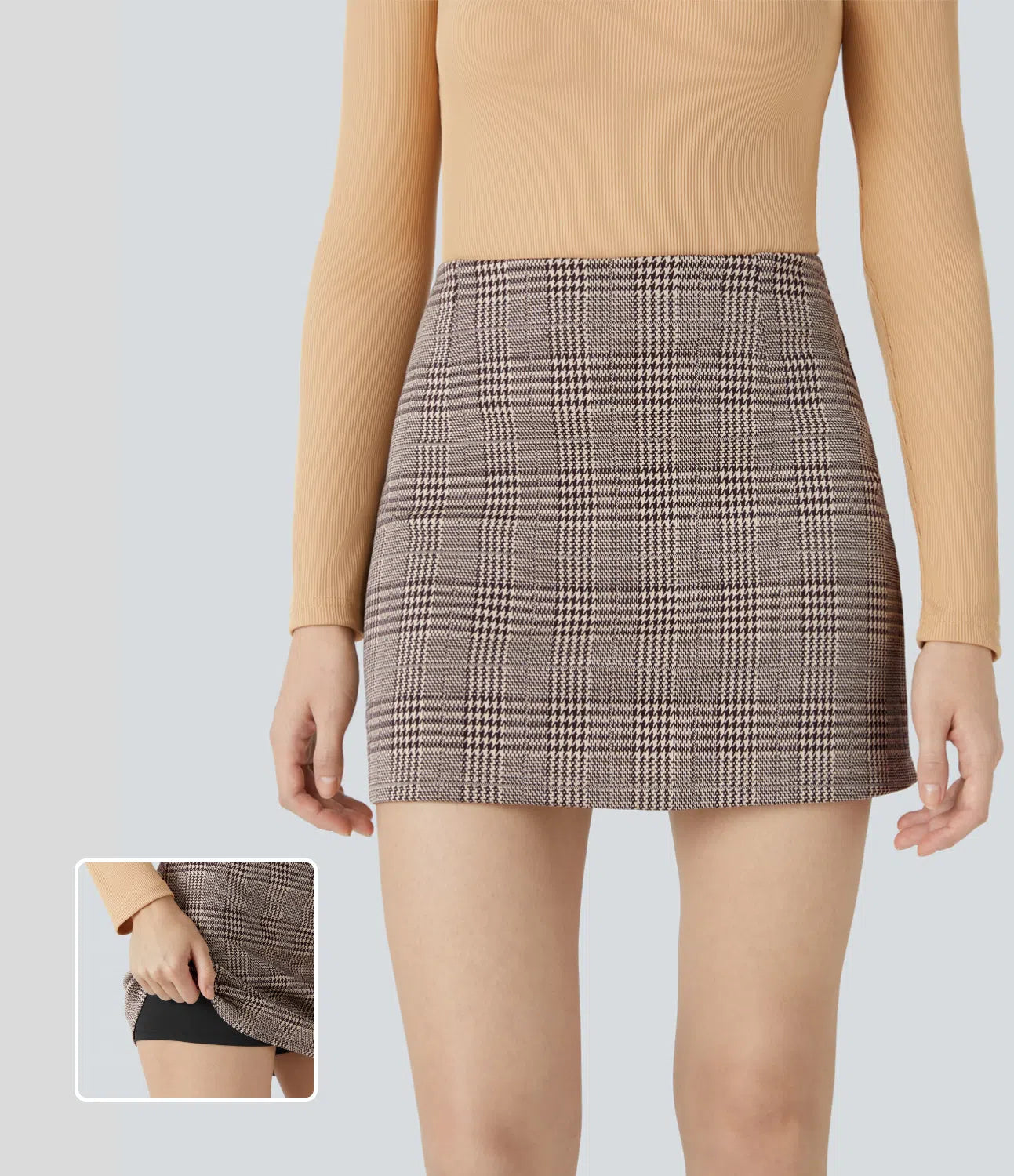 AFZ®Skirtlets High-Rise Plaid Mini-Skirts