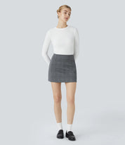 AFZ®Skirtlets High-Rise Plaid Mini-Skirts