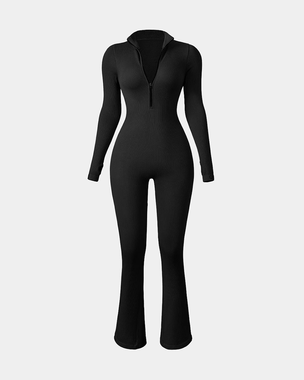 AFZ®Onesie Long Sleeve Zip Front Bell Bottoms Jumpsuits