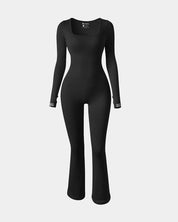 AFZ®Onesie Square Neck Long Sleeve Bell Bottoms Jumpsuits