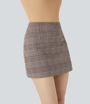 AFZ®Skirtlets High-Rise Plaid Mini-Skirts