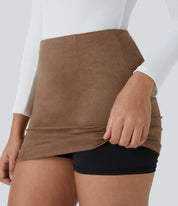 AFZ®Skirtlets Suede Bodycon Mini-Skirts