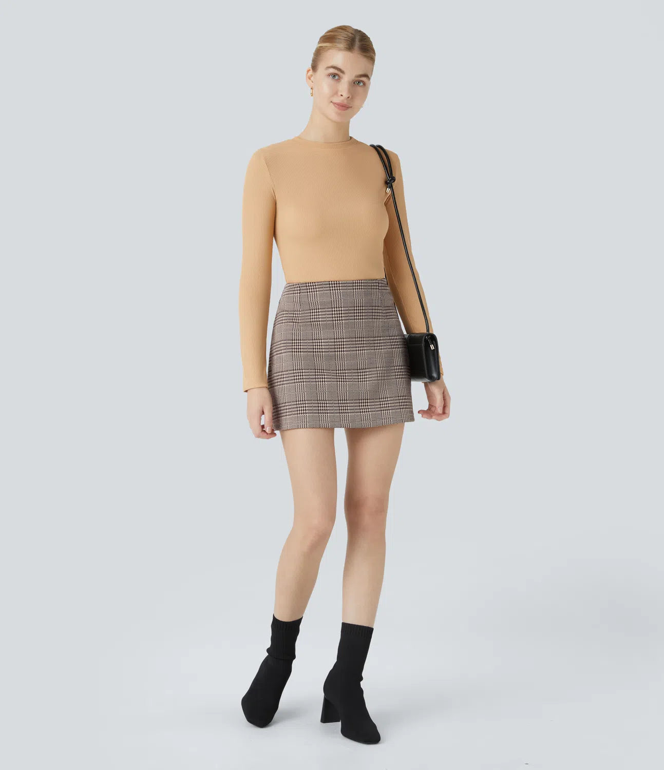 AFZ®Skirtlets High-Rise Plaid Mini-Skirts