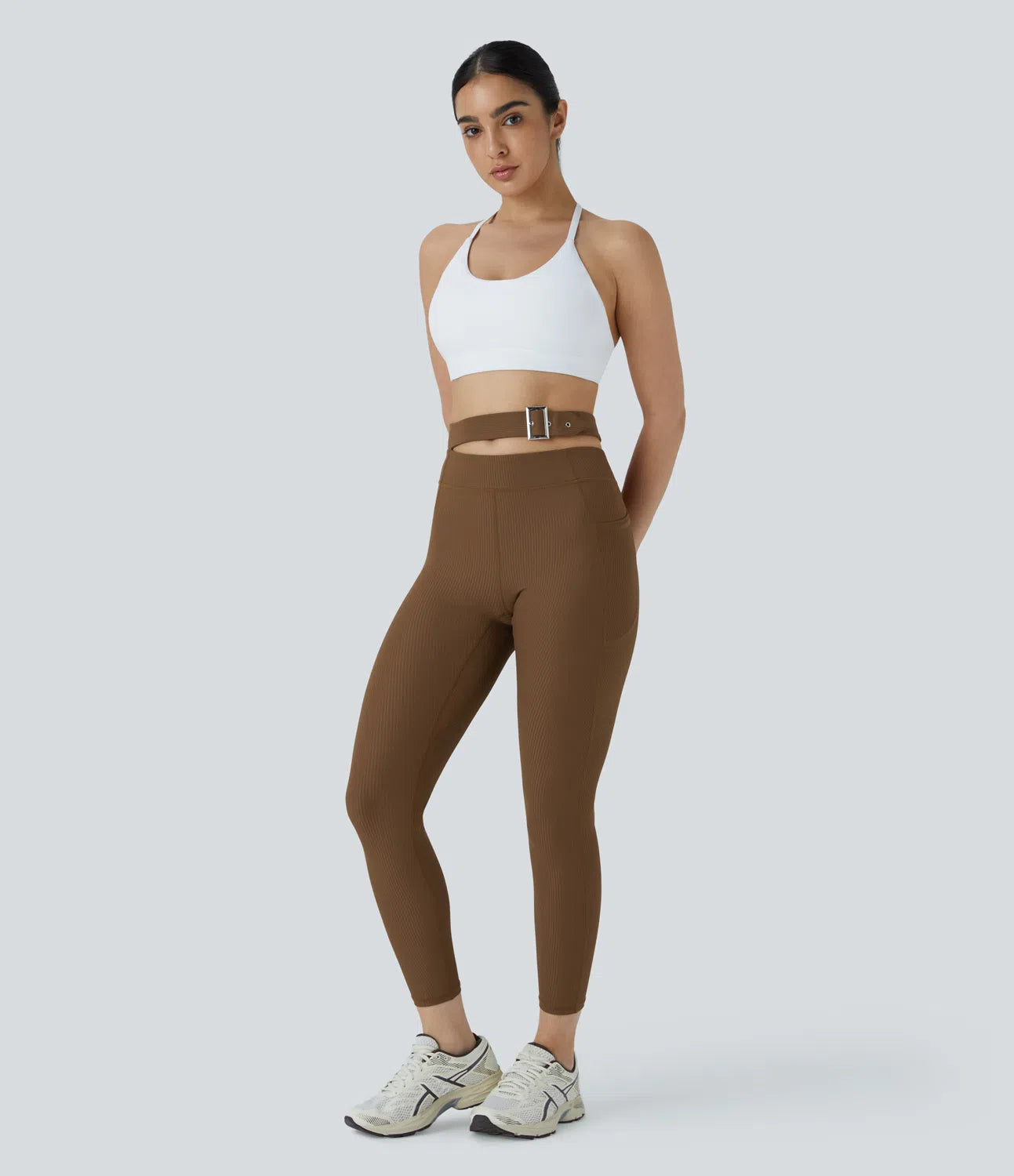 AFZ® Ribbed Buckle Yoga Leggings