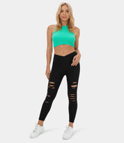 AFZ® Crossover Ripped Leggings