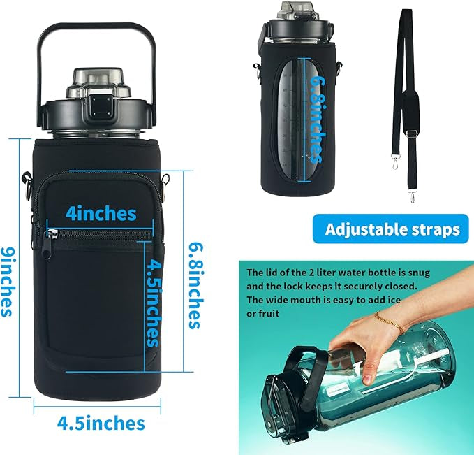 Large-capacity straw water bottle