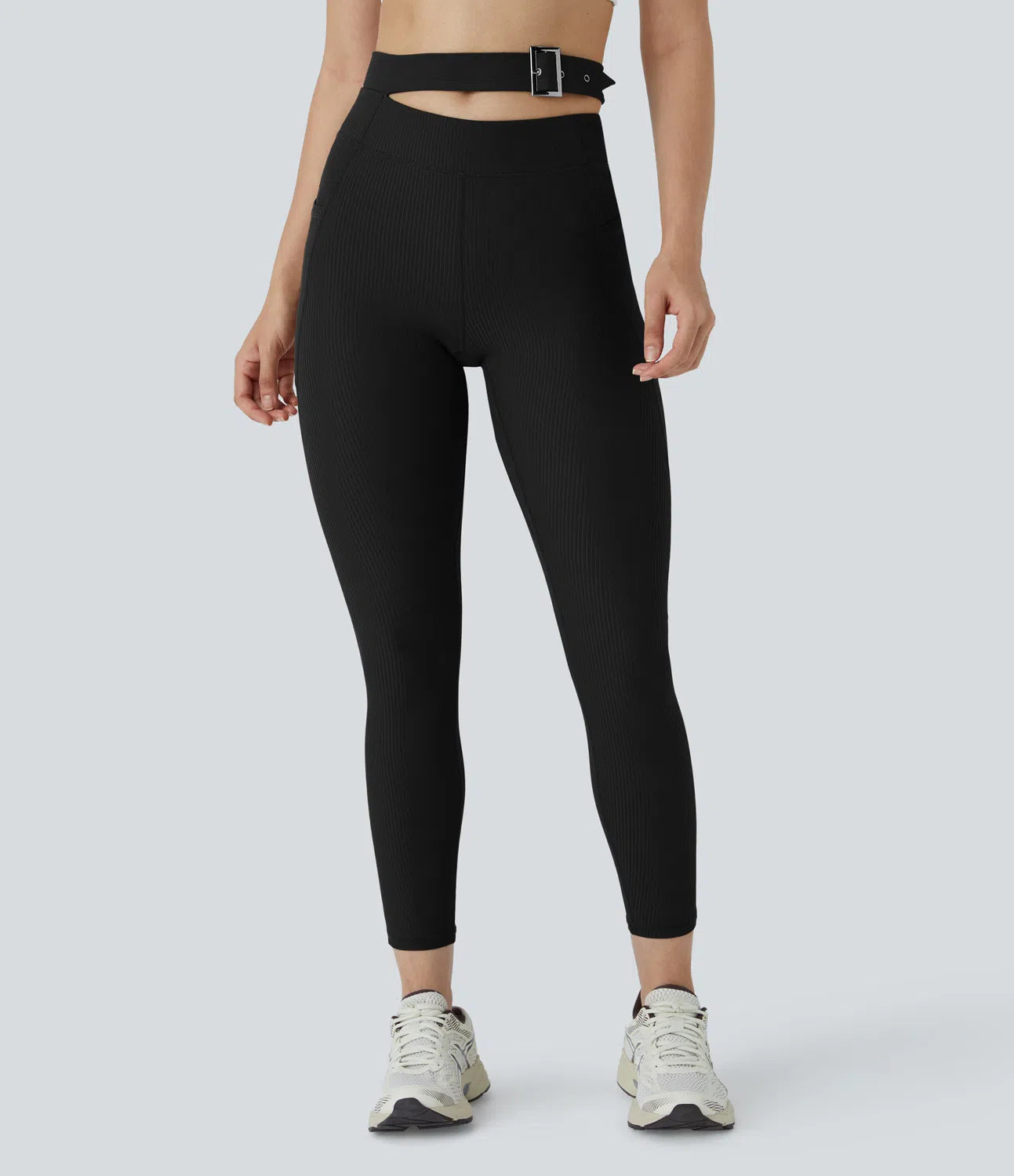 AFZ® Ribbed Buckle Yoga Leggings