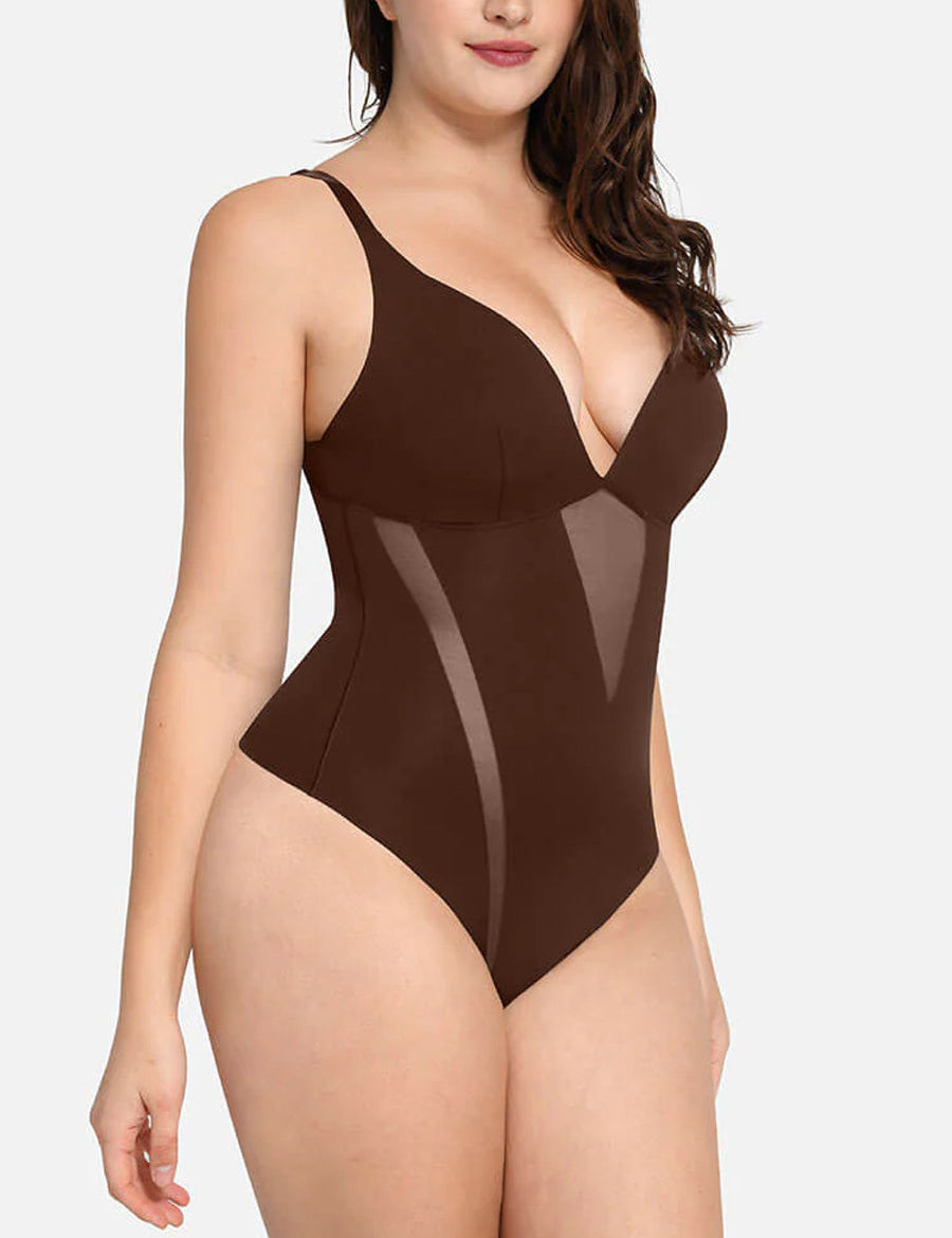 AFZ®DailyDeluxe Deep V-Neck Thong Bodysuit