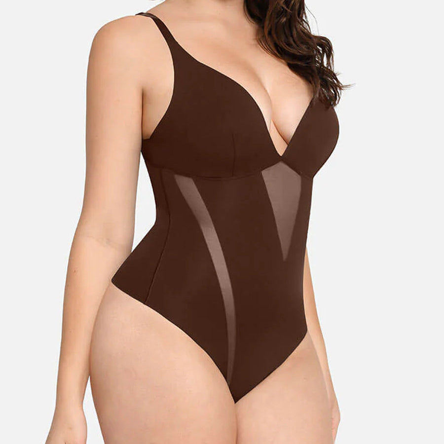 AFZ®DailyDeluxe Deep V-Neck Thong Bodysuit