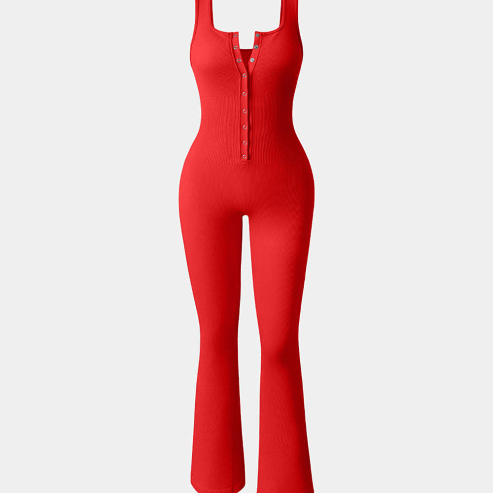 AFZ®Onesie Ribbed Bell Bottoms  Flare Jumpsuits