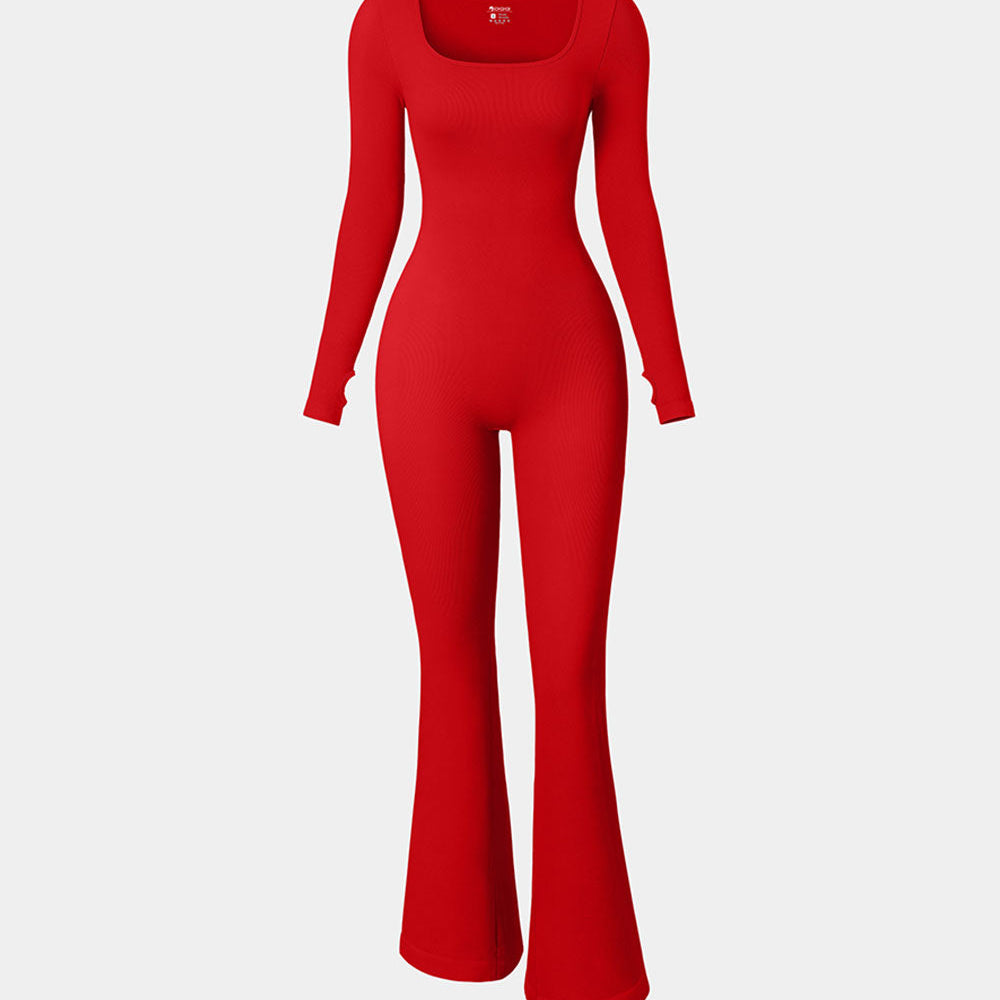 AFZ®Onesie Ribbed Exercise Long Sleeve Jumpsuits