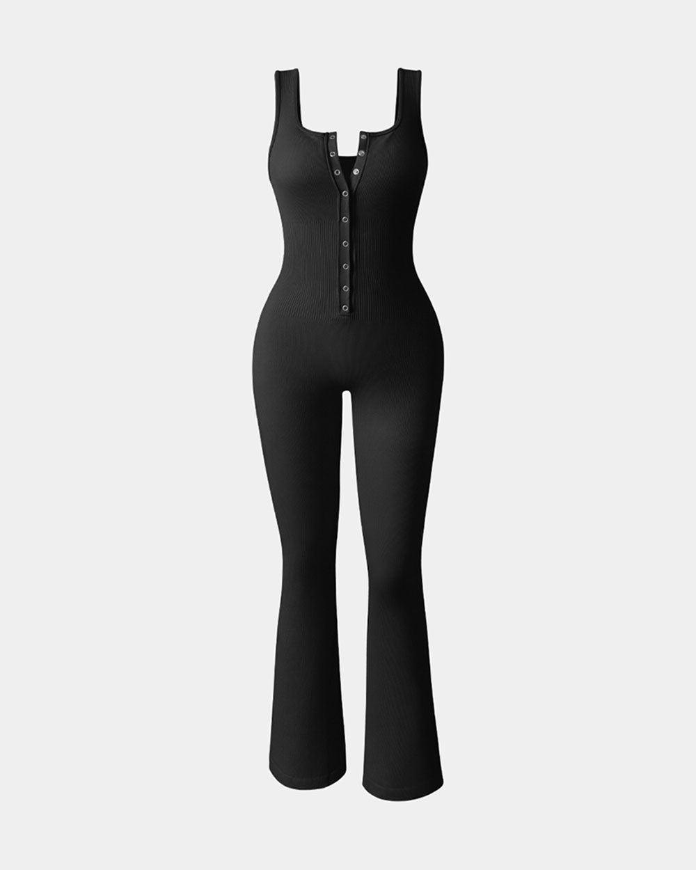 AFZ®Onesie Ribbed Bell Bottoms  Flare Jumpsuits