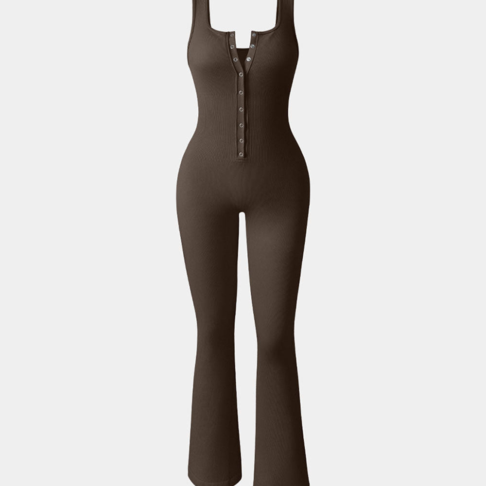 AFZ®Onesie Ribbed Bell Bottoms  Flare Jumpsuits